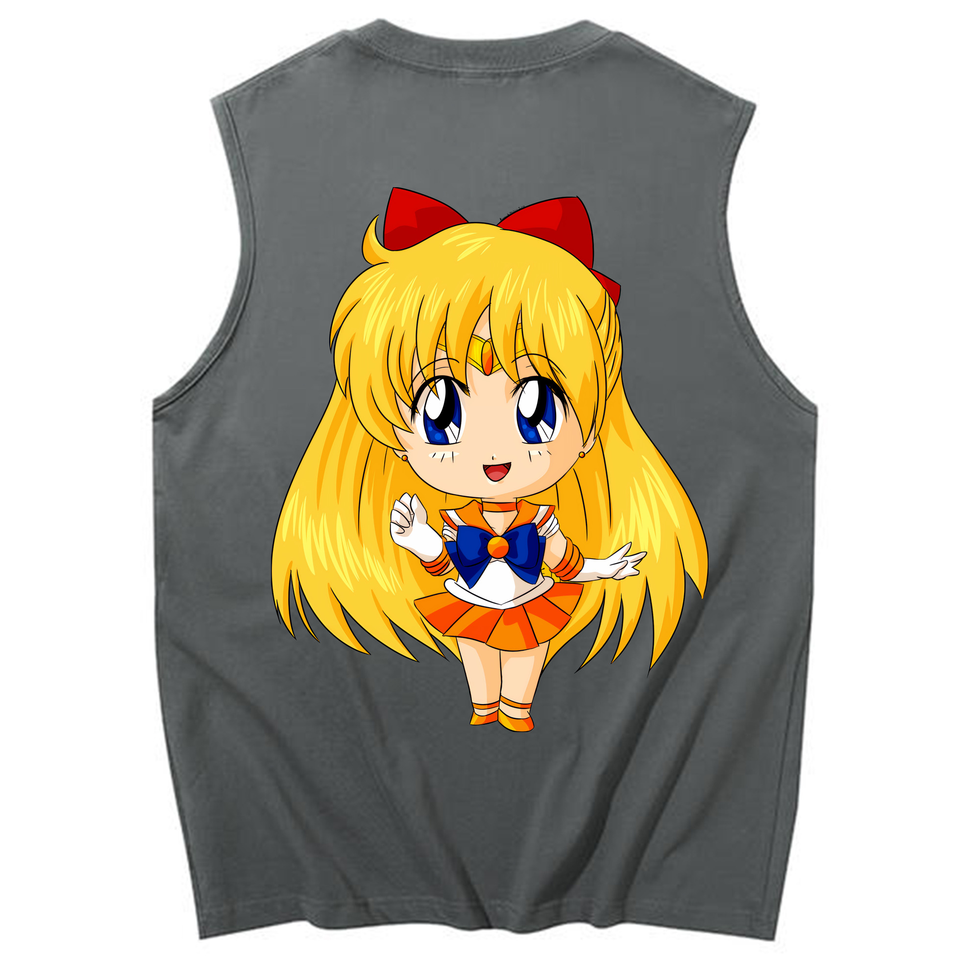 （画像用） 美少女戦士セーラームーン 愛野 美奈子 あいの みなこ Sailor Moon Aino Minako コットン100％タンクトップ（背面プリント）